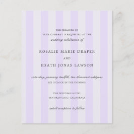 Flyer Modern Purple Stripes Budget Wedding Invite