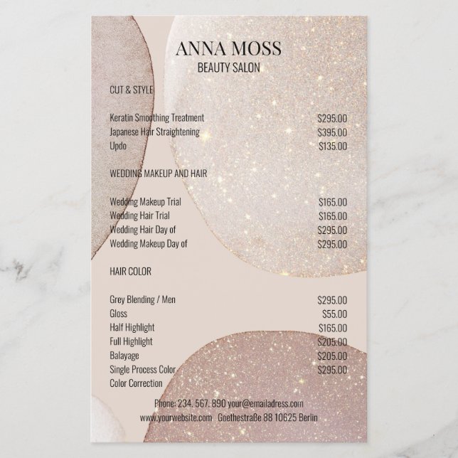 Flyer Modern Rosegold Glitter (Frente)