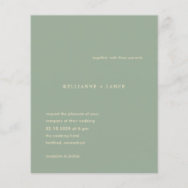 Flyer Modern Sage Green Simple Wedding Invitation