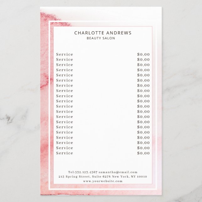 Flyer Modern Watercolor Abstrakt Weiß Rosa (Frente)