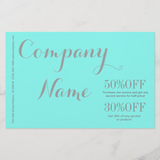 Flyer moderna beleza simples salão Aqua azul Turquesa