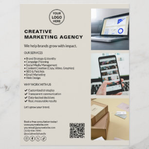Flyer Moderno Criativo de Marketing de Logo Neutro Empre