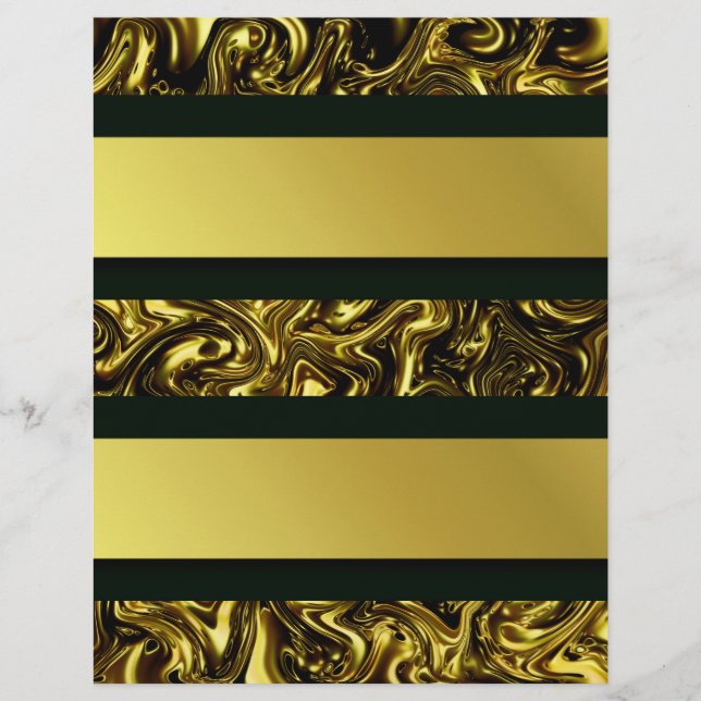 Flyer moderno e belo padrão de ouros curvando Fashionart (Frente)