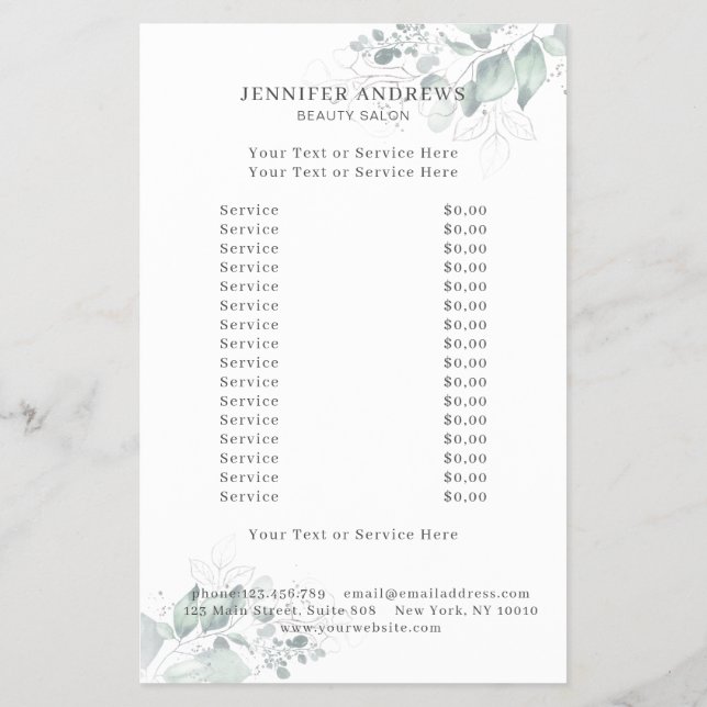 Flyer Moderno, Greenery (Verso)