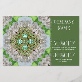 Flyer moderno hipismo verde diamante brilha moda feminin