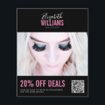 Flyer Moderno preto Bela cor-de-rosa Salão Promo Acordo<br><div class="desc">Folheto preto moderno Bela cor-de-rosa Salão Promo Acordo Código QR</div>