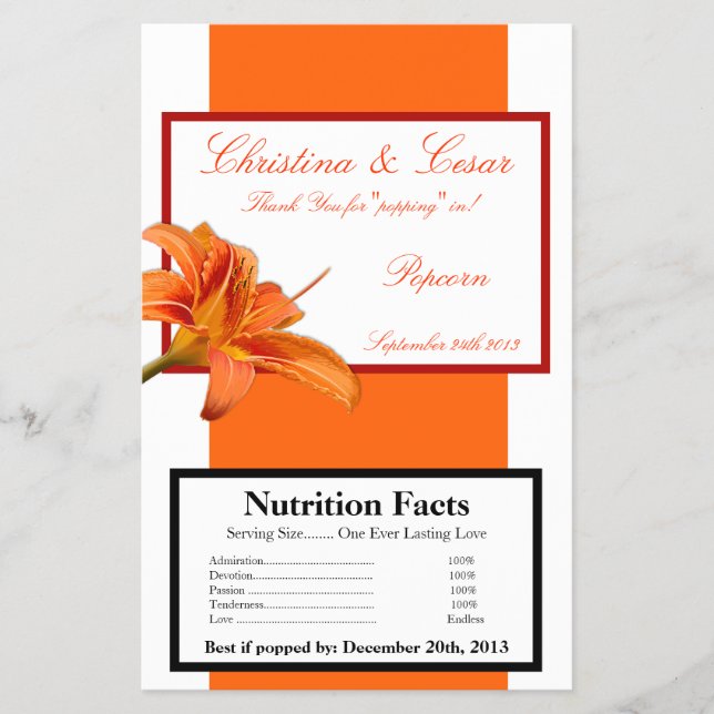 Flyer Molhador de Microondas Laranja Tiger Lilly w/Str (Frente)