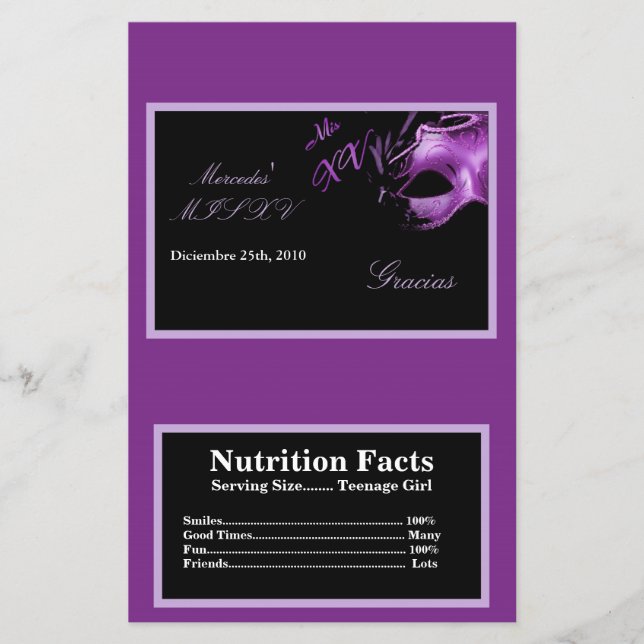 Flyer Molhador de Microondas Pipoca Mis XV Purple Morado (Frente)