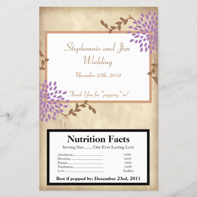 Flyer Molhador de Microondas Pipoca Roxo e Floral Verde (Frente)