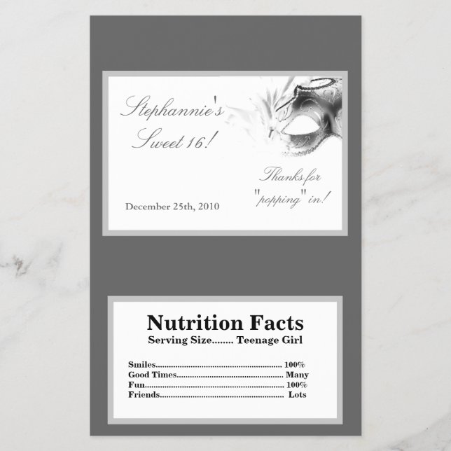 Flyer Molhador de Microondas Pipoca Sweet 16 Silve White (Frente)