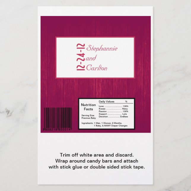 Flyer Molhador Docente de Casamento de Madeira Cor de Ro (Frente)