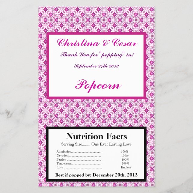 Flyer Molho de Microondas Pipoca Magenta Púrpura Formal  (Frente)