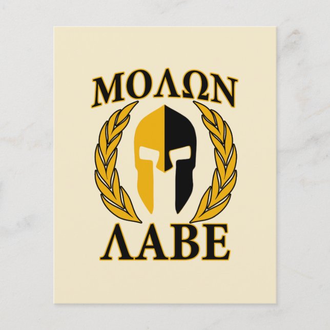 Flyer Molon Labe Spartan Mask Laurels Beige Accent (Frente)