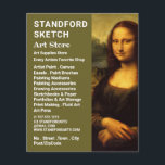 Flyer Mona Lisa, Leonardo Da Vinci, Loja de Suprimentos<br><div class="desc">Mona Lisa,  Leonardo Da Vinci,  Compras De Arte Armazenam Folheto Publicitário Na Loja De Cartão de visita.</div>