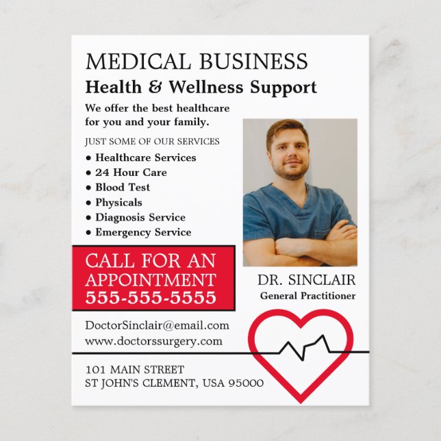 Flyer Monitor da frequência cardíaca, profissional geral (Frente)