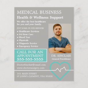 Flyer Monitor da frequência cardíaca, profissional geral