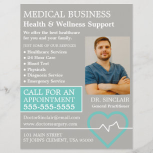 Flyer Monitorização Da Frequência Cardíaca, Médico,