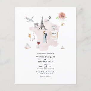 Flyer Monograma de Casamento de Destino em Paris com Aqu