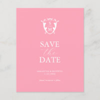 Monograma de Orçamento Rosa Salvar a Data