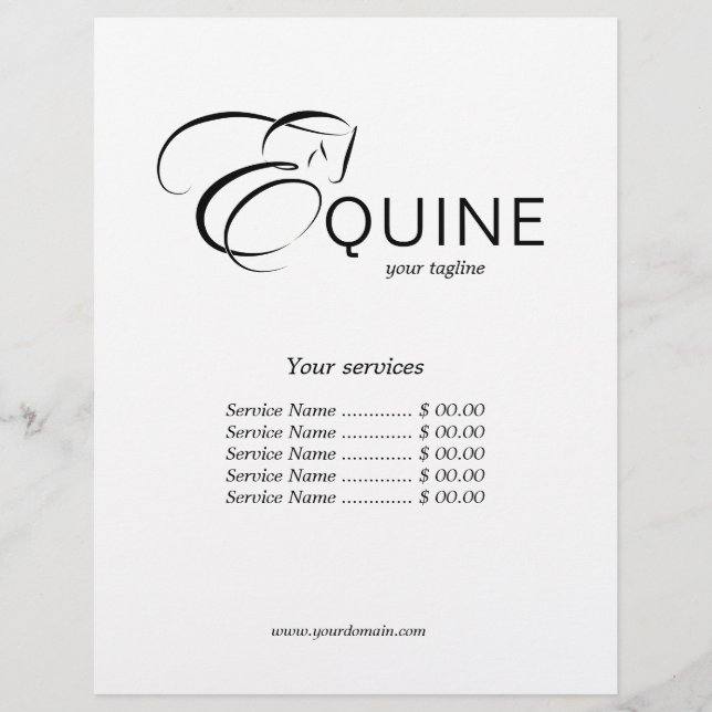 Flyer Monograma - Letra E Cavalo (Frente)