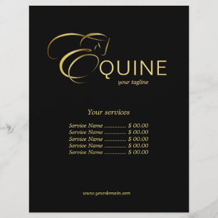 Flyer Monograma - Letra E Cavalo em ouro