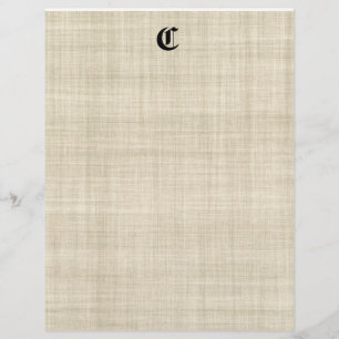 Flyer Monograma no insecto de linho do fundo do papel do