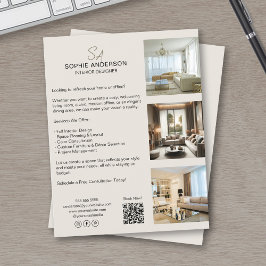 Flyer Monograma Personalizado Foto QR Negócios Profissio