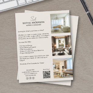 Flyer Monograma Personalizado Foto QR Negócios Profissio