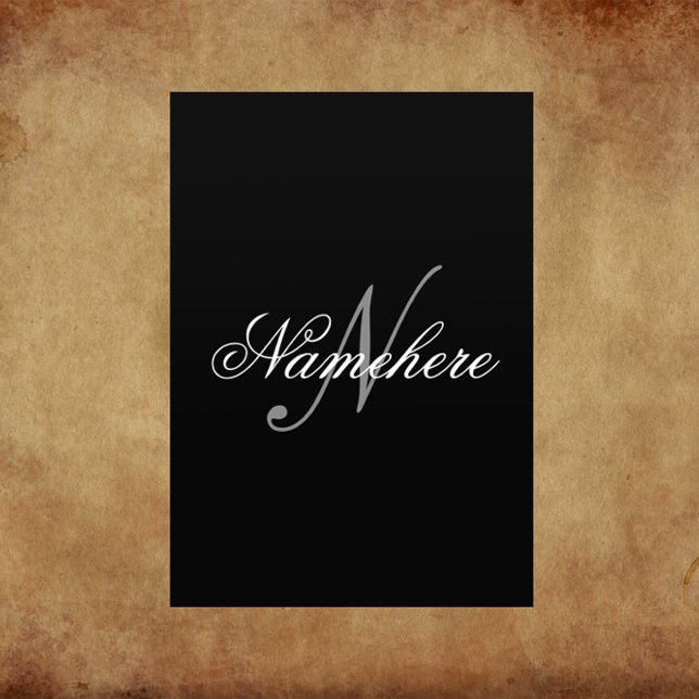 Flyer Monograma Personalizado Único de Nomes Preto e Bra (Criador carregado)