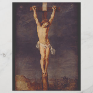 Flyer morto cristo sobre a cruz de Peter Paul Rubens