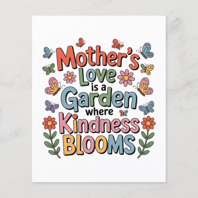 Flyer Mother’s Love Is A Garden Where Kindness Blooms (Frente)