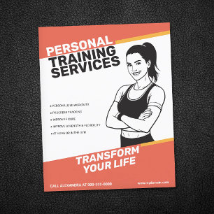 Flyer Mulher Atlética - Treinadora de Fitness 