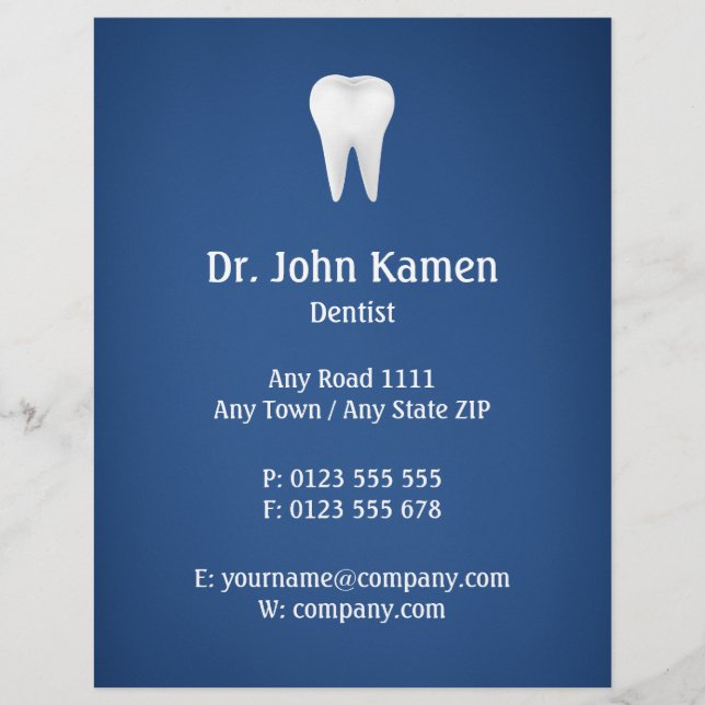 Flyer Name Dentist | Blue Info (Frente)