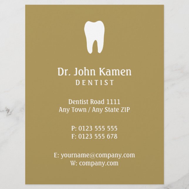 Flyer Name Dentist | Gold Info (Frente)