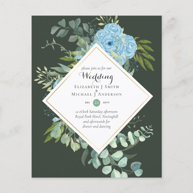 Flyer Natureza Almoça Casamento Verde Russo Boho (Frente)