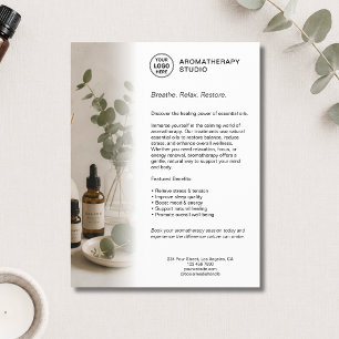 Flyer Negócio de Spa de Aromaterapia Logotipo Branco Per