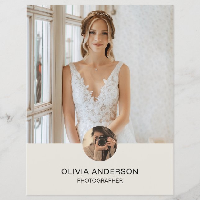 Flyer Negócios de Fotógrafo QR Personalizado Moderno (Frente)