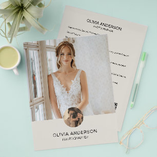 Flyer Negócios de Fotógrafo QR Personalizado Moderno