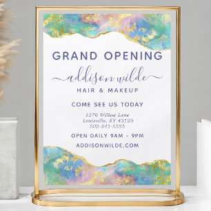 Flyer Negócios de Opala de Fogo Moderno Arco-íris Gemsto