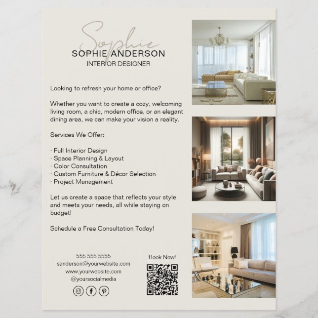 Flyer Negócios Profissionais Modernos (Frente)