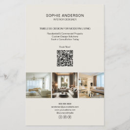 Flyer Negócios Profissionais Modernos de QR de Foto Pers