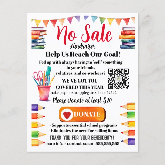 Flyer Nenhum evento de arrecadação de fundos SALE (Frente)