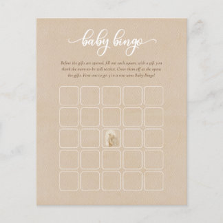 Flyer Neurotral Boho Pampas Grass Giraffe Baby Bingo Gam