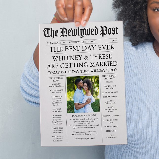 Flyer Newlywed Times Newspaper Wedding Program  (Criador carregado)