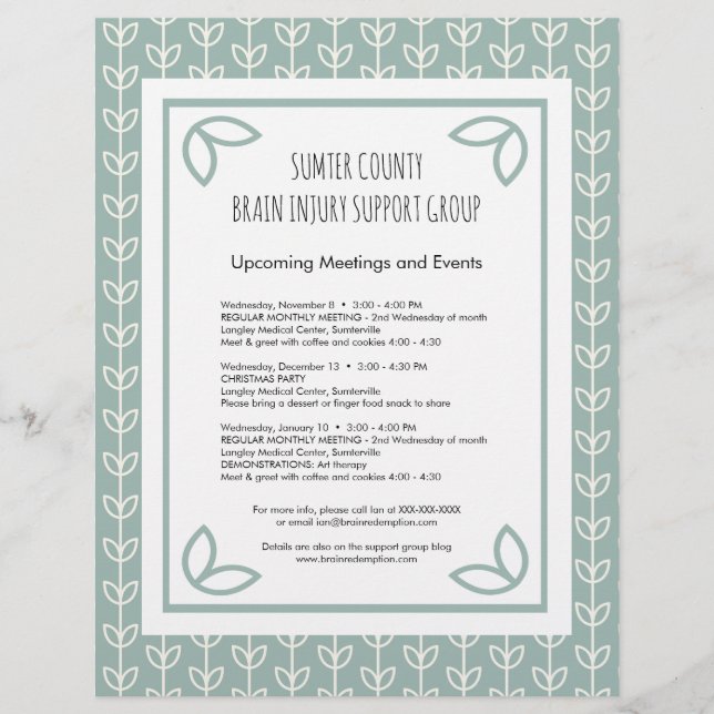 Flyer Newsletter do grupo de suporte da Rússia (Frente)