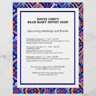 Flyer Newsletter Ikat do Marinho Laranja Azul