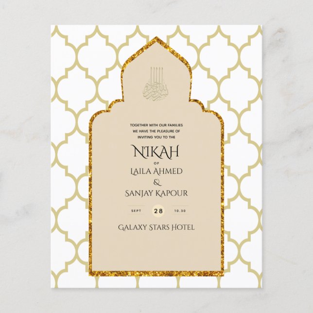 Flyer NIKAH - Casamento Dourado da Mesquita Islâmica Orn (Frente)
