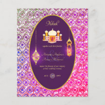 NIKAH - Convite para Casamento Roxo da Mesquita Or