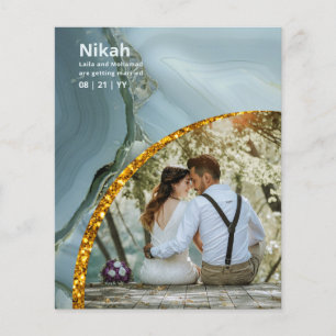 Flyer NIKAH - FOTO Dourada do Teal da Agata do Casamento