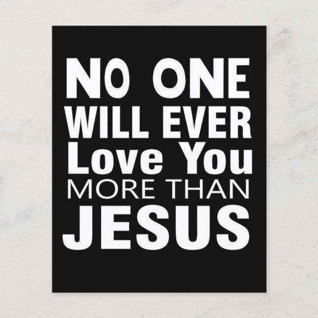Flyer Ninguém jamais te amará mais do que Jesus   (Frente)